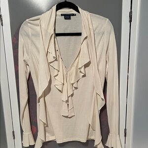 Ralph Lauren sport ruffled top black label M